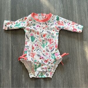 RuffleButts - Desert Blossoms One Piece Rash Guard